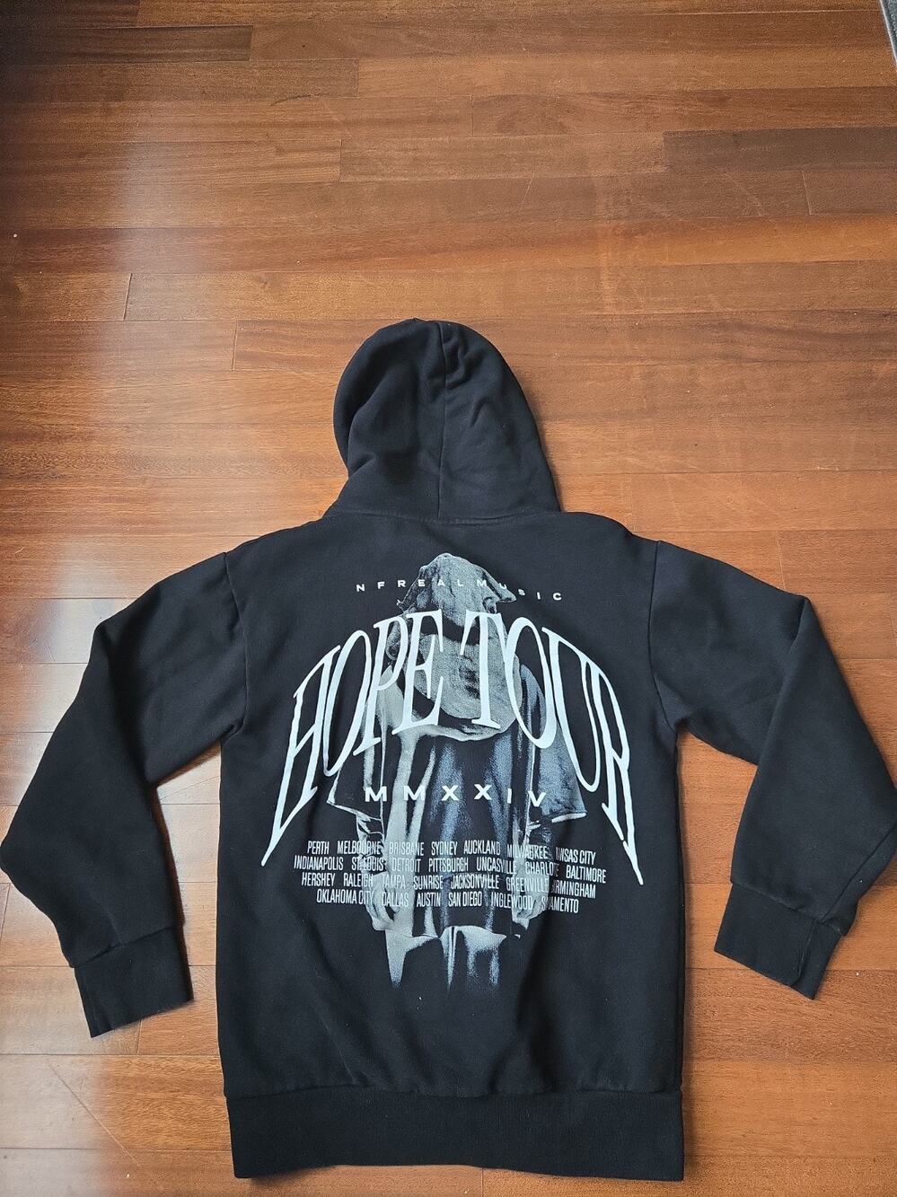 NF Hope Tour MMXXIV Black Hoodie Size S Official Concert Merch